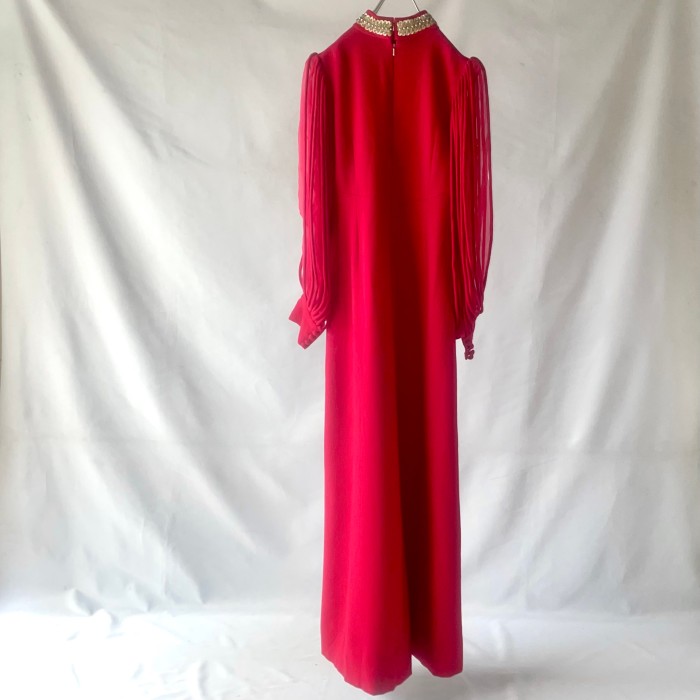 60s vintage red cord sleeve maxi dress | Vintage.City 古着屋、古着コーデ情報を発信