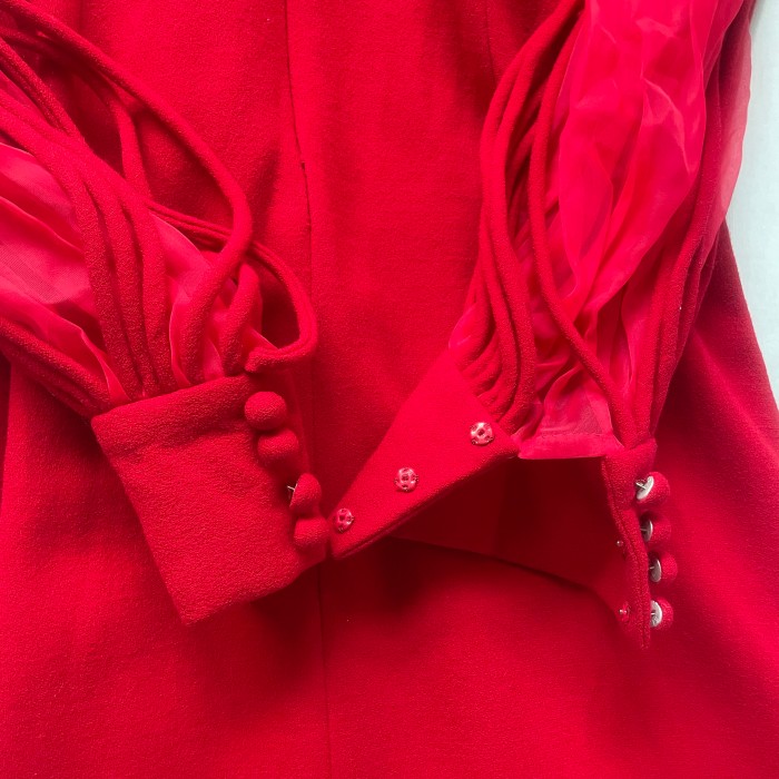 60s vintage red cord sleeve maxi dress | Vintage.City 古着屋、古着コーデ情報を発信
