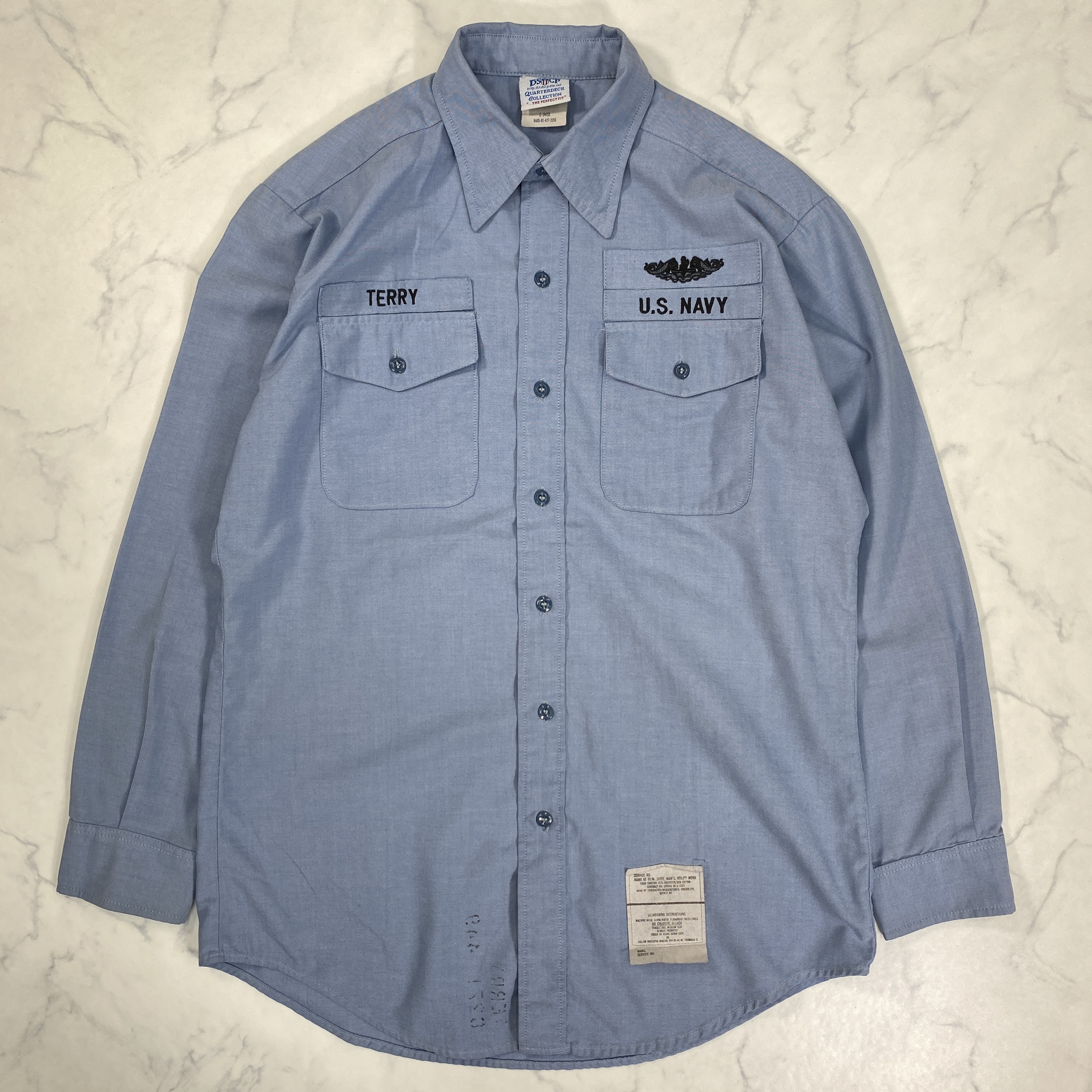 通販 vintage USNAVY アメリカ海軍 シャンブレーシャツ 官給品