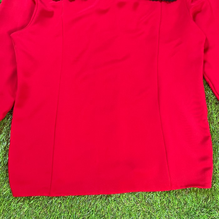 90s Lace Sailor Collar Red Jacket / Vintage ヴィンテージ レース セーラー襟 黒 赤 ブラック レッド ジャケット ブラウス シャツ | Vintage.City Vintage Shops, Vintage Fashion Trends