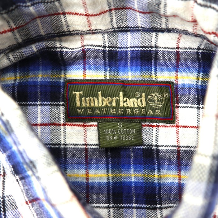 Timberland ボタンダウンシャツ S ブルー チェック ロゴ刺繍 | Vintage.City 빈티지숍, 빈티지 코디 정보