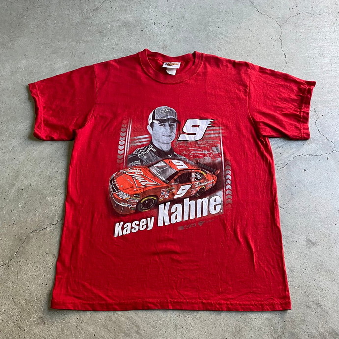 00年代 NASCAR ナスカー Kasey Kahne プリント レーシングTシャツ 