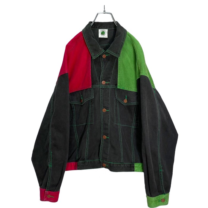90s CROSS COLOURS multicolored denim jacket | Vintage.City