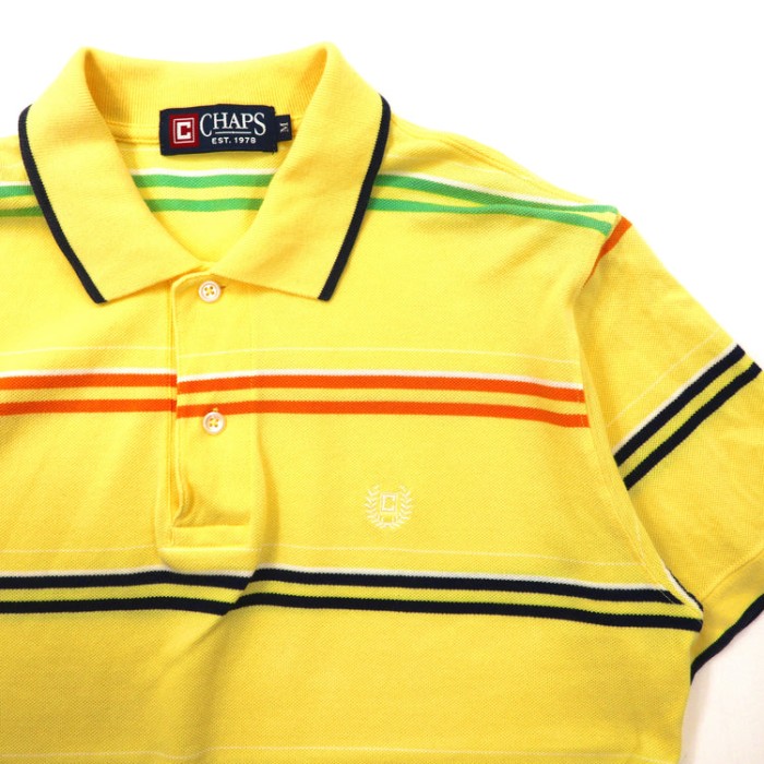 CHAPS ポロシャツ M イエロー ボーダー コットン | Vintage.City 빈티지숍, 빈티지 코디 정보