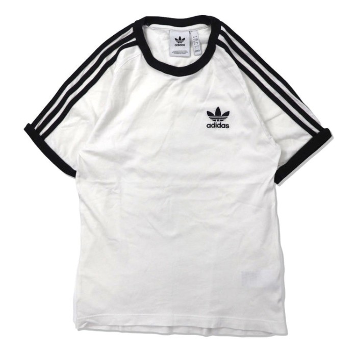 adidas リンガーTシャツ XS ホワイト トレフォイルロゴ 刺繍 | Vintage.City 古着屋、古着コーデ情報を発信