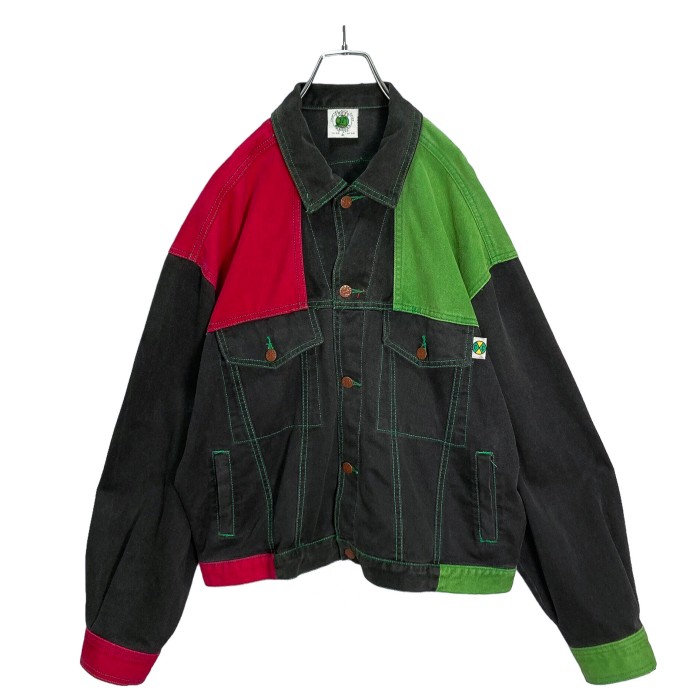 90s CROSS COLOURS multicolored denim jacket | Vintage.City