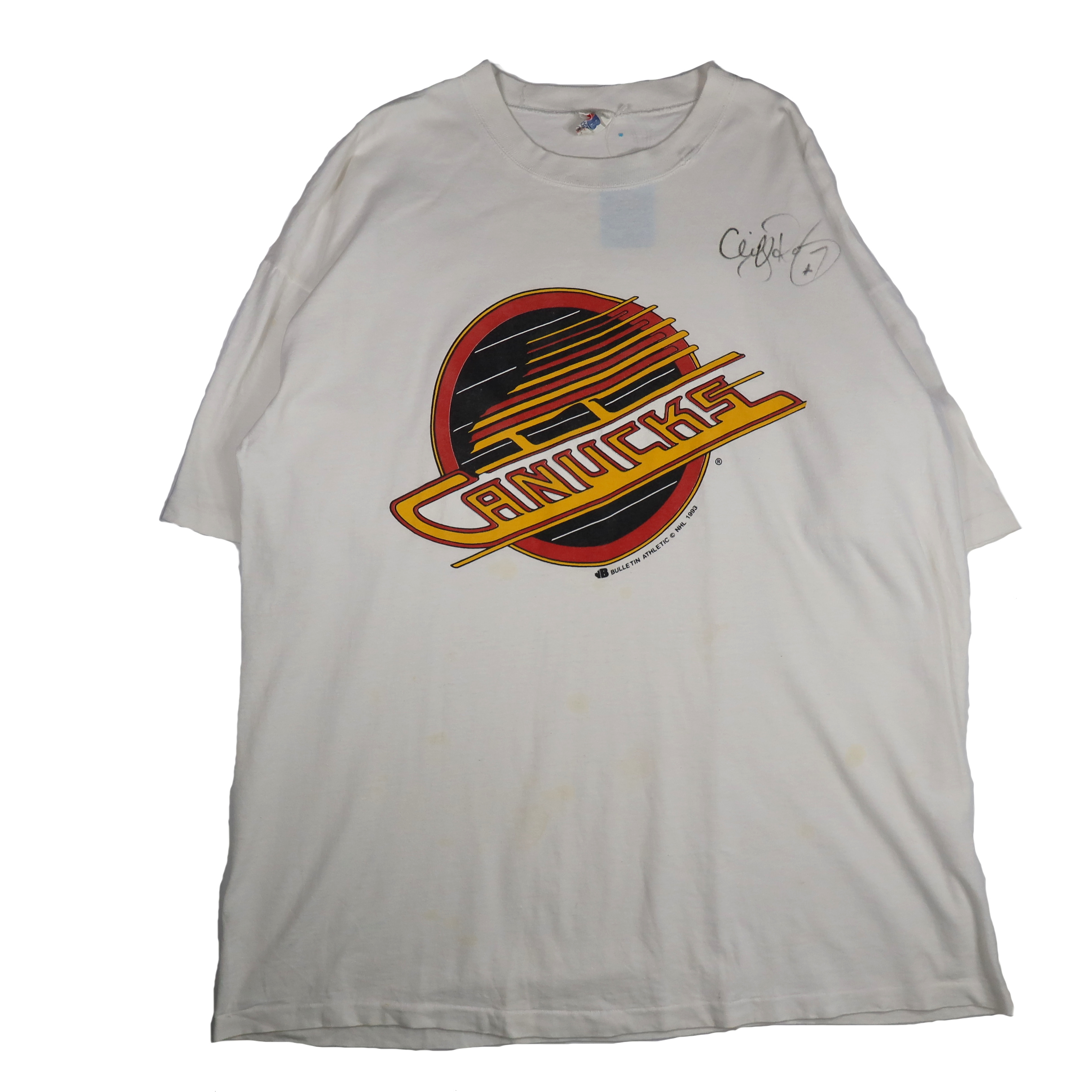 90s Vintage US古着☆BULLETIN ATHLENTIC プリント NHL Tシャツ SIZE XL ビッグサイズ ホワイト 90's  90年代 | Vintage.City