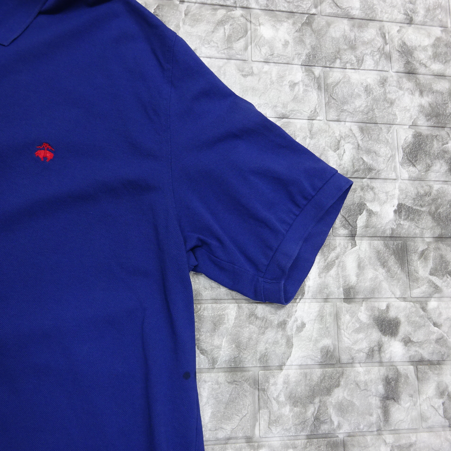 ブルックスブラザーズ ポロシャツ XXL ブルー 半袖 刺繍ロゴ
