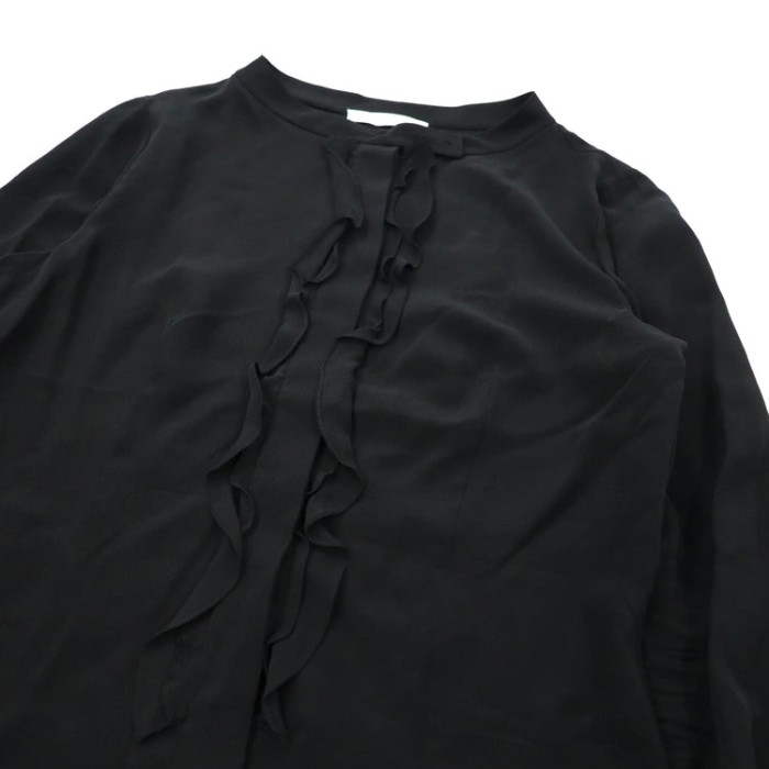 PRADA フリルブラウス 40 ブラック シルク APD1 2015 2762 イタリア製 | Vintage.City 古着屋、古着コーデ情報を発信