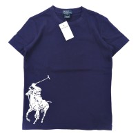 Polo by Ralph Lauren ロゴプリントTシャツ 7 ネイビー コットン ビッグポニー 未使用品 | Vintage.City 古着屋、古着コーデ情報を発信