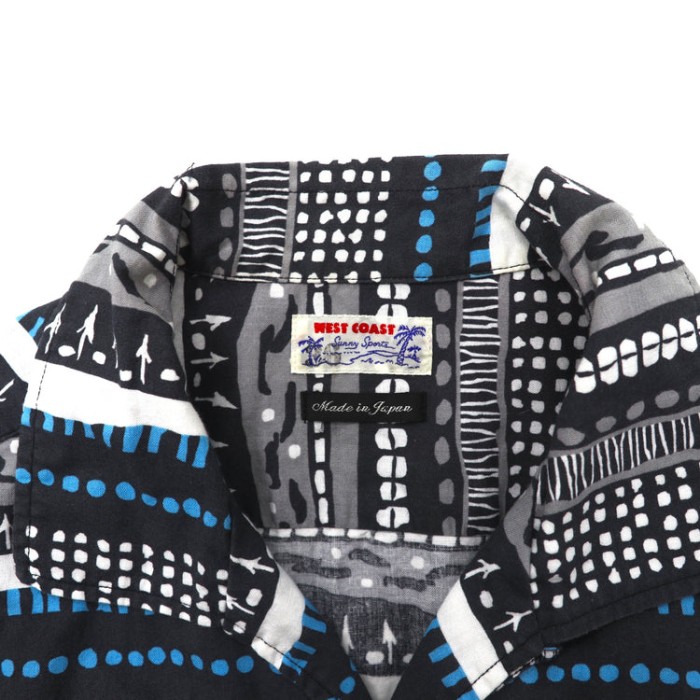 Sunny Sports 半袖オープンカラーシャツ M ブラック コットン 総柄 日本製 | Vintage.City 빈티지숍, 빈티지 코디 정보