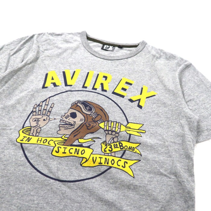 AVIREX ロゴプリントTシャツ M グレー コットン スカルパイロット 6133082 | Vintage.City Vintage Shops, Vintage Fashion Trends