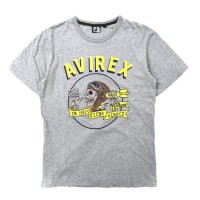 AVIREX ロゴプリントTシャツ M グレー コットン スカルパイロット 6133082 | Vintage.City 古着屋、古着コーデ情報を発信