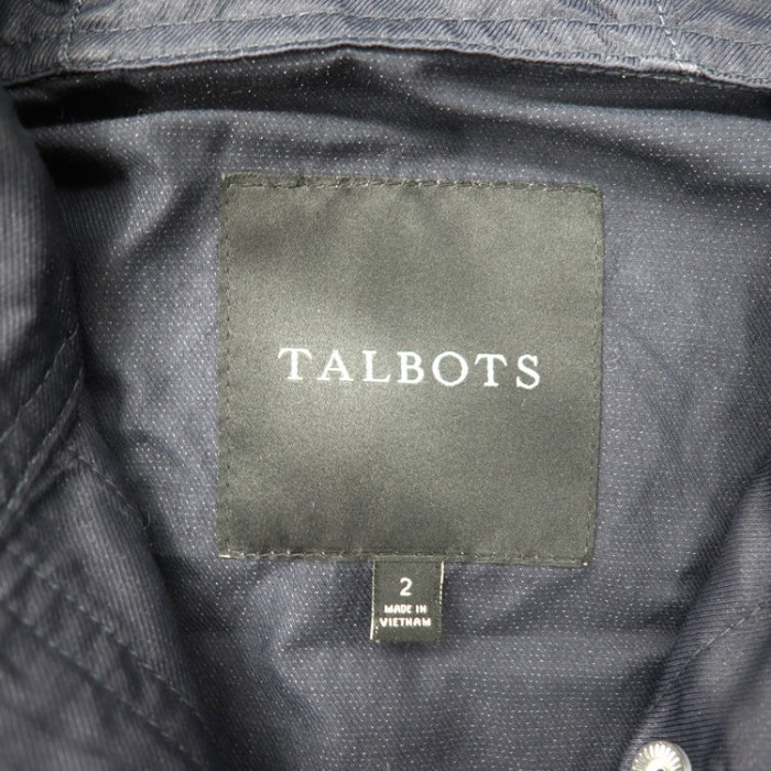 TALBOTS フーデッド ドロストコート 2 ネイビー コットン | Vintage.City 古着屋、古着コーデ情報を発信