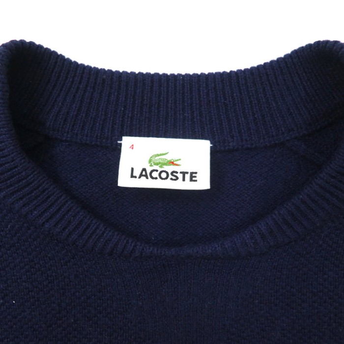LACOSTE ラウンドネックピケセーター 4 ネイビー ウール カシミヤ混 AH2898 2021年モデル | Vintage.City 빈티지숍, 빈티지 코디 정보