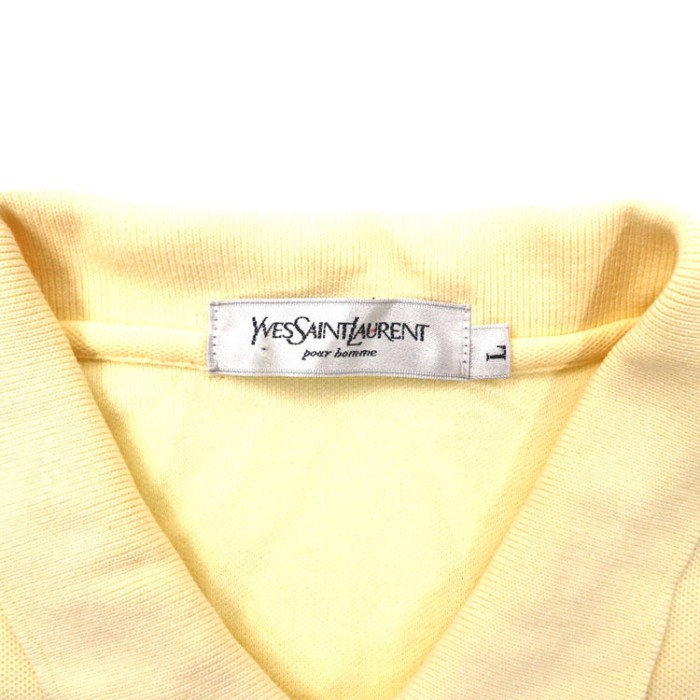 YVES SAINT LAURENT ポロシャツ L イエロー コットン ロゴ刺繍 オールド | Vintage.City 古着屋、古着コーデ情報を発信