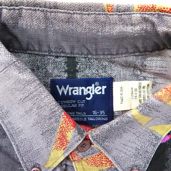 USA製 WRANGLER ボタンダウンシャツ XL グレー コットン 総柄 ネイティブ柄 90年代 | Vintage.City 古着屋、古着コーデ情報を発信