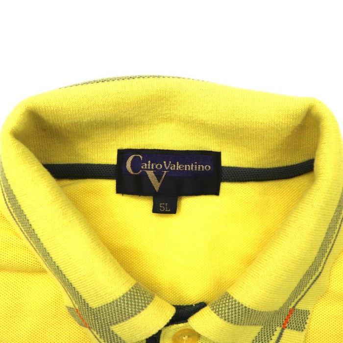 Calro Valentino ビッグサイズ ポロシャツ 5L イエロー コットン 犬 キャラクター刺繍 | Vintage.City 古着屋、古着コーデ情報を発信