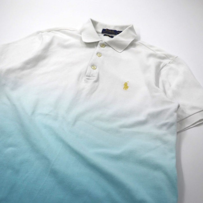 POLO RALPH  LAUREN ポロシャツ S ホワイト グラデーションカラー コットン CUSTOM FIT スモールポニー刺繍 | Vintage.City 빈티지숍, 빈티지 코디 정보