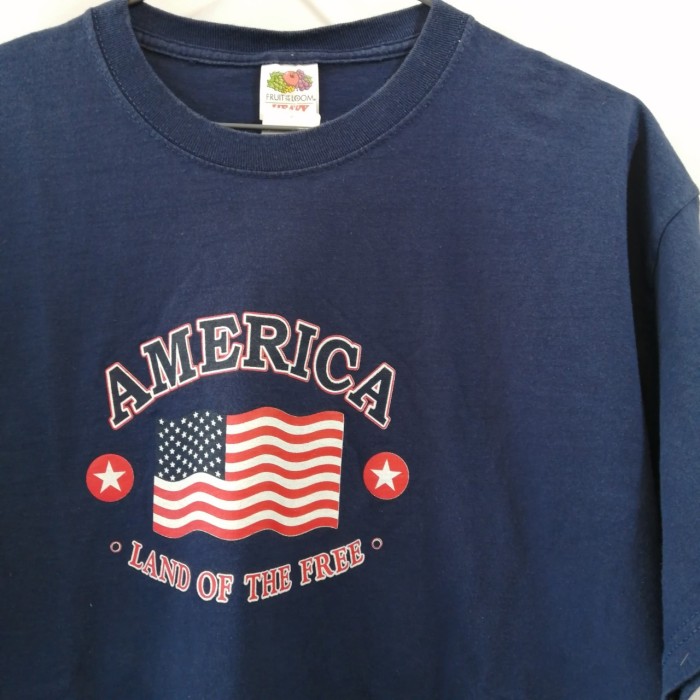 Star-Spangled Banner print T-shirt (navy | Vintage.City 빈티지숍, 빈티지 코디 정보