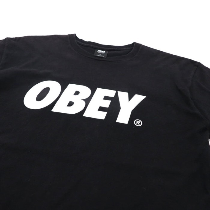 OBEY ロゴプリントTシャツ M ブラック コットン メキシコ製 | Vintage.City 古着屋、古着コーデ情報を発信