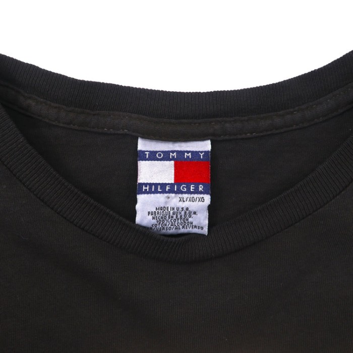 TOMMY HILFIGER ロゴプリントTシャツ XL ブラック コットン 90年代 USA製 | Vintage.City 古着屋、古着コーデ情報を発信