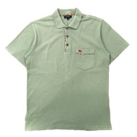 USA製 Burberrys ポロシャツ S レッド コットン ロゴ刺繍 オールド 