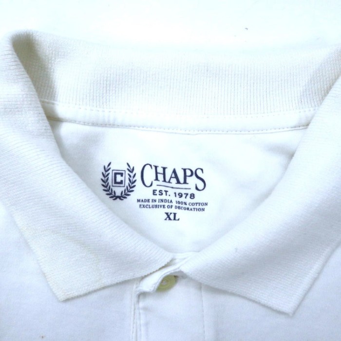 CHAPS ビッグサイズ ポロシャツ XL ホワイト コットン ワンポイントロゴ刺繍 | Vintage.City 빈티지숍, 빈티지 코디 정보