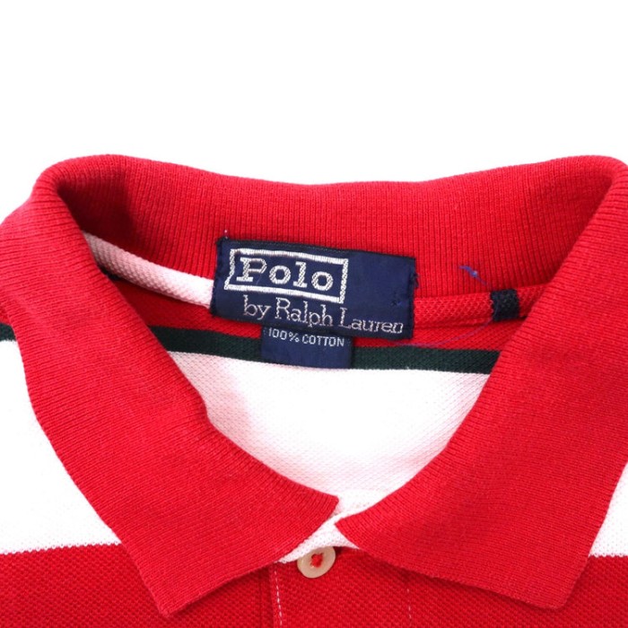 Polo by Ralph Lauren ボーダーポロシャツ L レッド コットン スモールポニー刺繍 | Vintage.City 빈티지숍, 빈티지 코디 정보