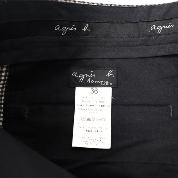 フランス製 agnes b. homme パイピング ウール ジャケット 黒