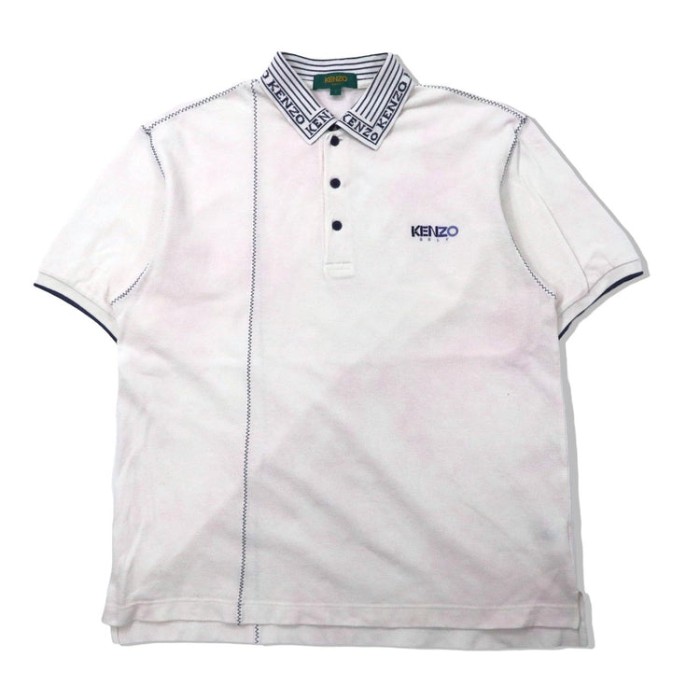 KENZO ポロシャツ 3 ホワイト コットン ロゴ刺繍 日本製 | Vintage.City 古着屋、古着コーデ情報を発信