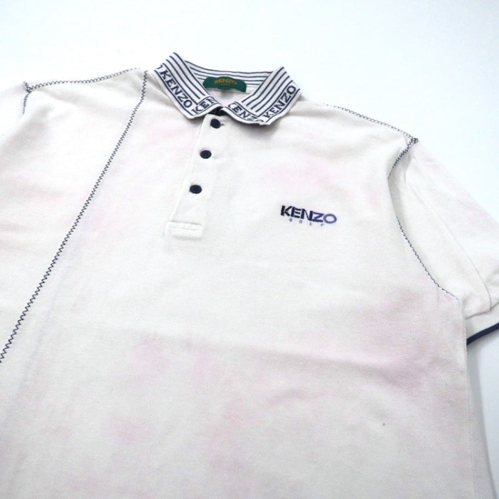 KENZO ポロシャツ 3 ホワイト コットン ロゴ刺繍 日本製 | Vintage.City 빈티지숍, 빈티지 코디 정보