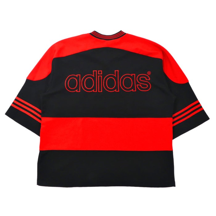 ADIDAS ビッグサイズ ゲームシャツ XL ブラック ポリエステル トレフォイルロゴ刺繍 90年代 | Vintage.City 古着屋、古着コーデ情報を発信
