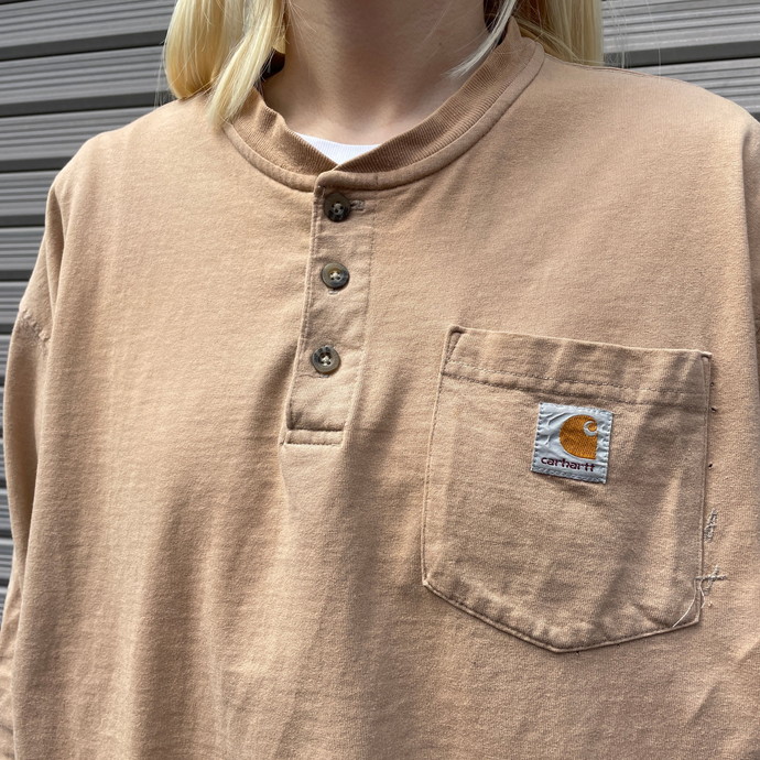 Carhartt カーハート ヘンリーネック ワンポイントロゴ ポケット