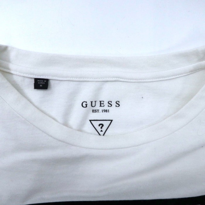 GUESS トライアングルロゴプリントルーズTシャツ M ホワイト コットン | Vintage.City 古着屋、古着コーデ情報を発信