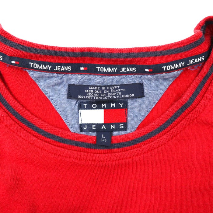 TOMMY JEANS ビッグサイズ Tシャツ L レッド コットン 90年代 エジプト製 | Vintage.City 古着屋、古着コーデ情報を発信