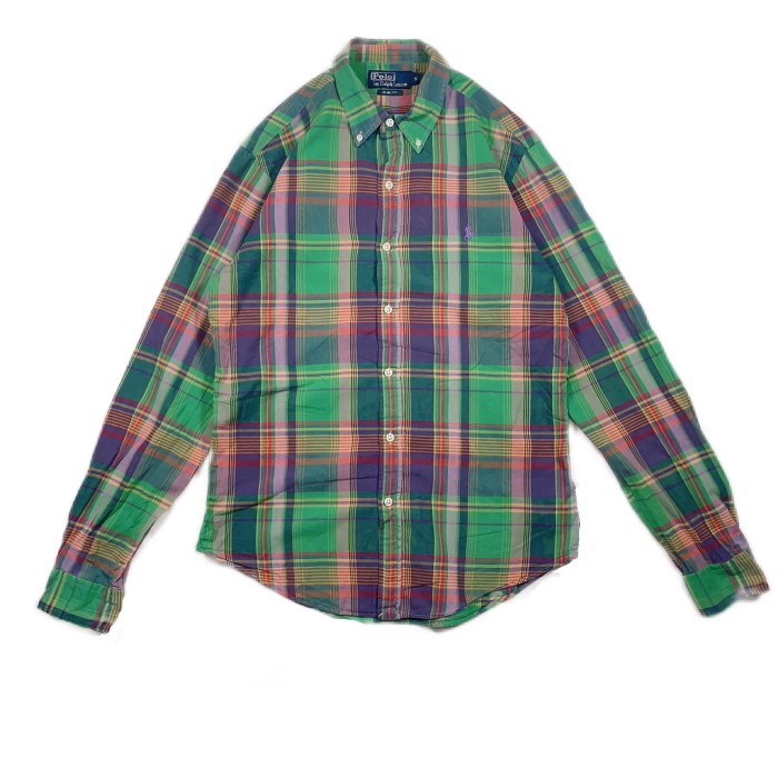 Msize Polo by Ralph Lauren check shirt slim fit 24031205 ポロラルフローレン チェックシャツ 長袖 | Vintage.City 古着屋、古着コーデ情報を発信