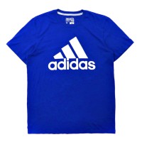 adidas ビッグロゴプリントTシャツ L ブルー コットン | Vintage.City 古着屋、古着コーデ情報を発信