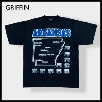 【GRIFFIN】3XL Tシャツ ビッグシルエット ビッグサイズ ARKANSAS ロゴ ビッグプリント アーカンソー 半袖 黒 グリフィン US古着 | Vintage.City 빈티지숍, 빈티지 코디 정보
