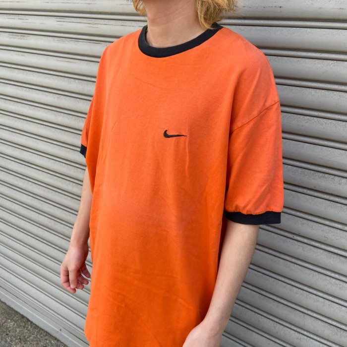 80s オレンジタグOLD NIKE ナイキ　リンガーネックTシャツ　リンガーT