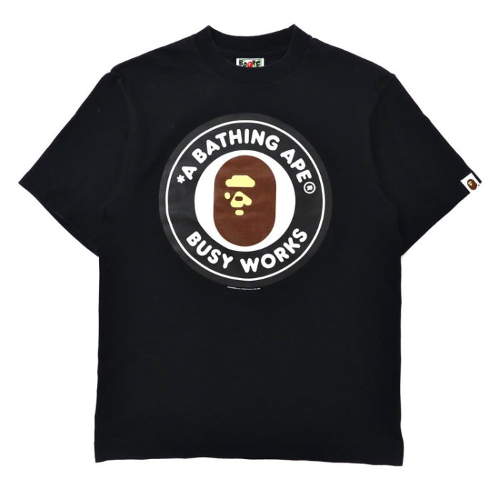 A BATHING APE ロゴプリントTシャツ S ブラック コットン 日本製
