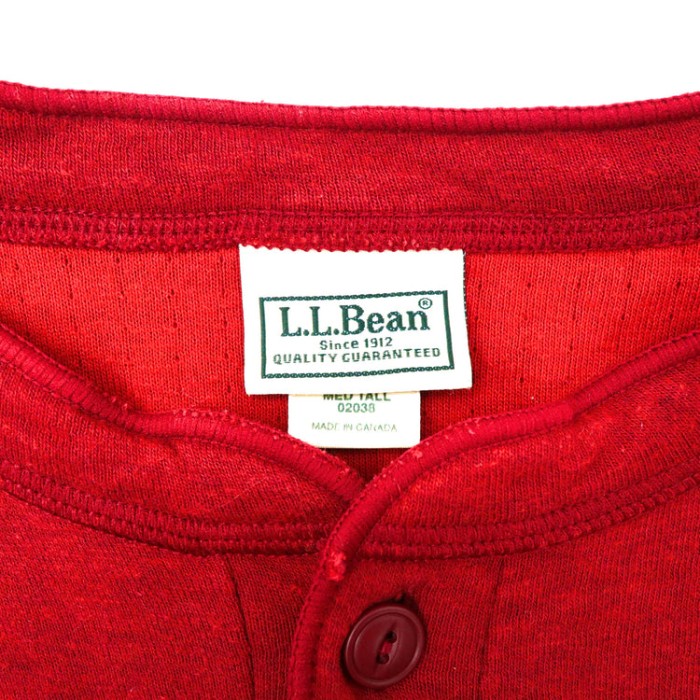 L.L.Bean ビッグサイズ ヘンリーネック ロングスリーブTシャツ TALL レッド コットン カナダ製 | Vintage.City 古着屋、古着コーデ情報を発信
