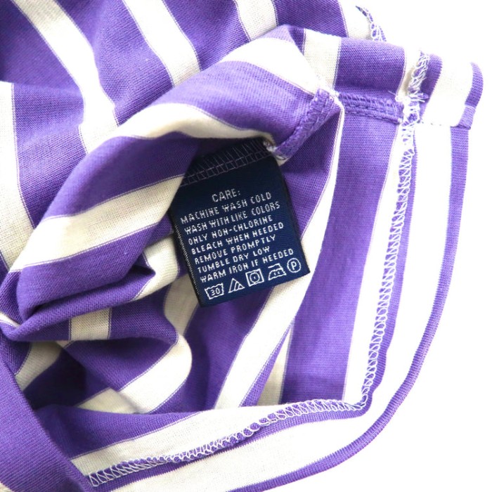 RALPH LAUREN SPORT ボーダーTシャツ S パープル コットン スモールロゴ刺繍 未使用品 | Vintage.City 古着屋、古着コーデ情報を発信