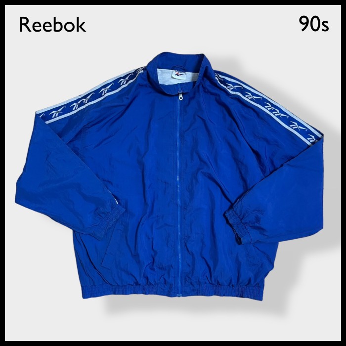 90s■ Reebok リーボック 収納 フード付 ビッグロゴ刺繍 フルジップReebokの90s