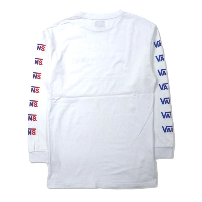 VANS ロングスリーブTシャツ L ホワイト コットン ロゴプリント 袖ロゴ 