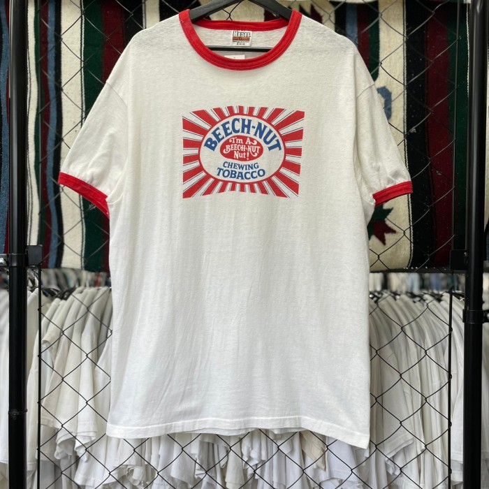 80s- USA製 企業ロゴ リンガーTシャツ タバコT XL 古着 古着屋 埼玉