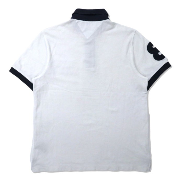 TOMMY HILFIGER ポロシャツ S ホワイト コットン フラッグロゴ刺繍 CUSTOM FIT | Vintage.City 古着屋、古着コーデ情報を発信
