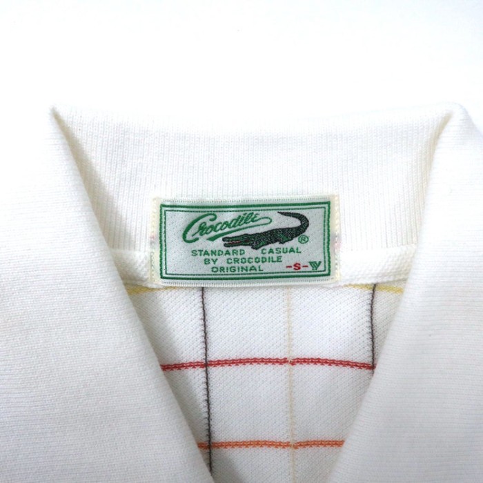 Crocodile ポロシャツ S ホワイト チェック コットン ワンポイントロゴ 未使用品 | Vintage.City 빈티지숍, 빈티지 코디 정보