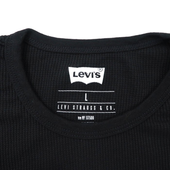 Levi's サーマルロングスリーブTシャツ L ブラック コットン フロントロゴプリント | Vintage.City 古着屋、古着コーデ情報を発信