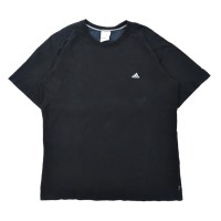 adidas ビッグサイズTシャツ 4XO ブラック コットン ワンポイントロゴ刺繍 00年代 | Vintage.City 古着屋、古着コーデ情報を発信